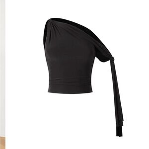 Chic Black One-Shoulder Top